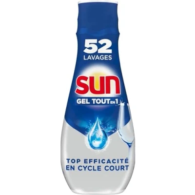 Image de SUN Gel Lave Vaisselle Tout en 1 Expert Plus 52 Lavages Regular top efficacité cycle court brillance éclatante protection complète 900ml