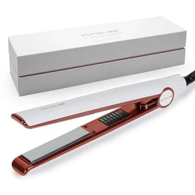 Image de Corioliss C1 Fer à Lisser pour femmes Titanium de plaques et curling cheveux fins professionnel avec contrôle la température (White Soft Touch Copper)
