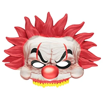 Image de amscan 9918114 Demi masque en tissu moulé imprimé clown d&#039;Halloween pour enfants avec attache élastique
