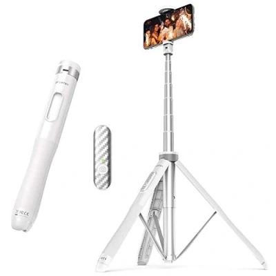 Image de ATUMTEK 51&#039;’ Perche Selfie Trépied, Stick avec Aluminium Résistant et Pieds Antidérapants Trépied Smartphone TikTok pour iPhone Android, Enregistrement Vidéo, Blogage, Streaming en Direct