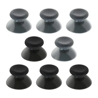 Image de 8pcs Capuchons de Manette Remplacement Compatible avec Xbox 360 Contrôleur en ABS Thumb Sticks Couverture Bascule Jeu 16x25.5mm, Noir et Gris