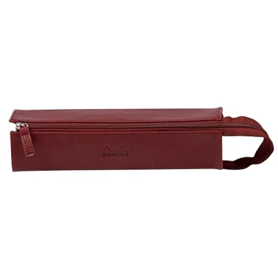 Image de RHODIA 319027C Trousse Plumier rama Lie de Vin 23 x 5 cm Ouverture à Plat pour Utilisation en tant que Simili Cuir Rangement Stylos, Crayons, Feutres, Petites Fournitures