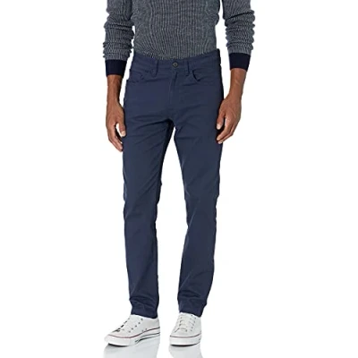 Image de Amazon Essentials Pantalon Chino Stretch Confortable à 5 Poches Coupe Ajustée (Déjà Goodthreads) Homme, Bleu Marine, 30W / 34L