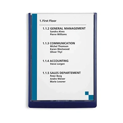 Image de Durable 486707 Plaque de porte Click Sign A4, à coller ou visser, bleu foncé