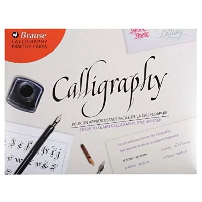 Image de Clairefontaine Brause 194B Une pochette d&#039;apprentissage à la calligraphie comprenant 10 feuilles de 9 alphabets différents + 2 fiches d&#039;exemples