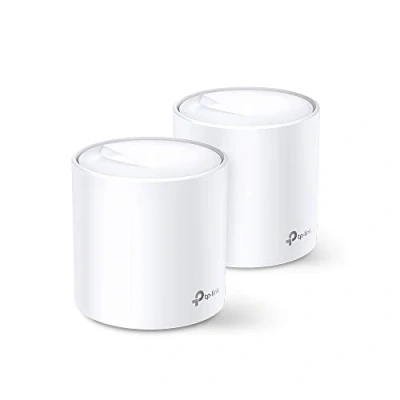 Image de TP Link Deco WiFi 6 Mesh AX 5400Mbps X60(2 Pack) V3.2, Système pour Toute la Maison, Couverture de 490㎡, Installation Facile, Contrôle Parental, Compatible avec toutes les Box Fibre