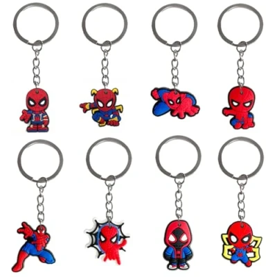 Image de Zmrkqw Porte Clés Spiiderman, 8 Pièces Anneau de Clé Pendentif clés, Convient pour la Décoration Fête Des Enfants Adulte, Les Cadeaux Noël, D&#039;anniversaire