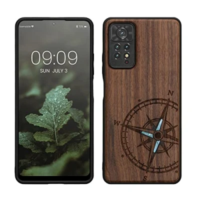 Image de kwmobile Housse Compatible avec Xiaomi Redmi Note 11 Pro/Note Pro (5G) / 12 (4G) Coque Étui de Protection Rigide Antichoc Cadre en TPU Brun foncé