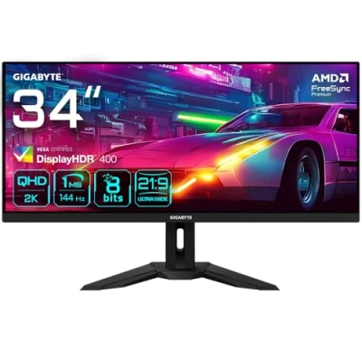 Image de Gigabyte M34WQ 86,4 cm (34 ) 3440 x 1440 pixels 2K Ultra HD LED Noir Neuf