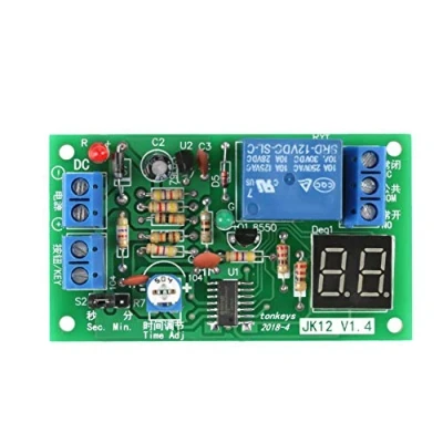 Image de module de minuterie, Akozon DC12V minuterie synchronisation retardateur d&#039;allumage commutation relais réglable LED affichage dynamique compte à rebours puce unique