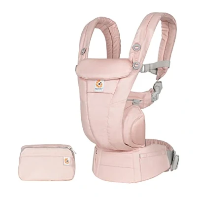 Image de porte bébé Ergobaby Omni Dream pour nouveau nés, de la naissance à 20,4 kg, ergonomique 4 positions en Coton SoftTouch portage ventral, sur le côté et dans dos (Pink Quartz)