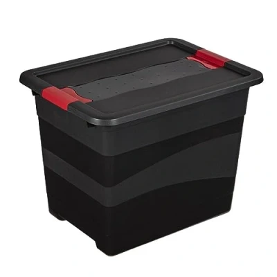 Image de keeeper Boîte de Transport avec Couvercle et Système Fermeture Coulissant, Extra Robuste, 39,5 x 29,5 30 cm, 24 l, Eckhart, Gris Graphite