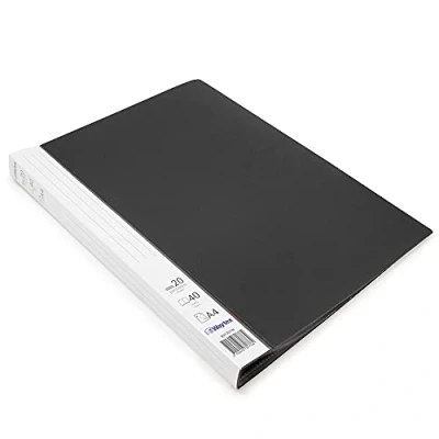 Image de Waytex 931331N Protège Documents A4 40 vues Premium en Polypropylène Opaque Identifiable 20 Pochettes transparentes Noir