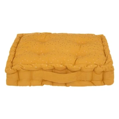 Image de Atmosphera Coussin de Sol Enfant Berlingot Coton Jaune Ocre 40x40 cm