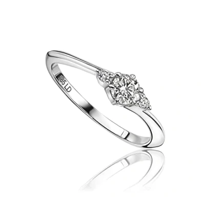 Image de Miore Bijoux pour Femmes Bague de Fiançailles Trilogy avec Diamants 0,25 Ct Classique en Or Blanc 14 kt (585)