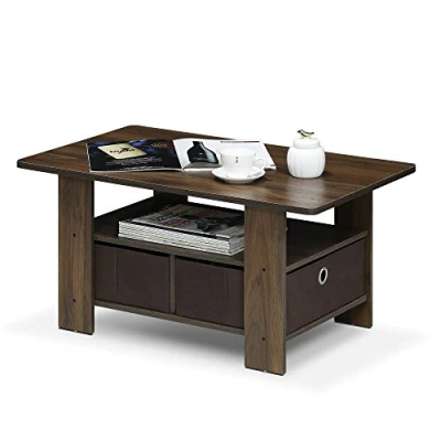 Image de Furinno Tables Basses, Bois, Noyer Columbia/Brun Foncé, Taille Unique, One Size, Un Pack