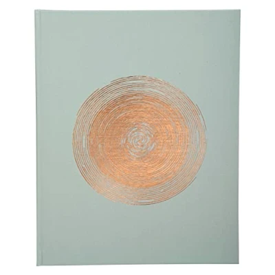 Image de Exacompta Réf. 47982E 1 Livre d&#039;or classique Ellipse Format vertical 27x22 cm En papier simili cuir avec marquage or rosé Tranche 100 pages blanches unies Coloris : vert