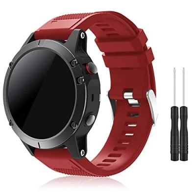 Image de TOPsic Bracelet Fenix 5/Fenix 5 Plus, de Montre 22mm Bande Remplacement en Silicone pour 5/5 Plus/Fenix 6/6 Pro/Fenix 7/Fenix 7 Solar/Approach S60/Quatix 5/Forerunner 935/945/Instinct