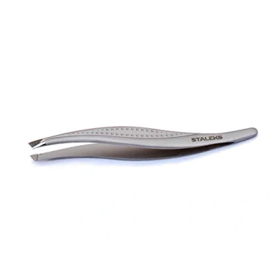 Image de Staleks P 12 Pince à sourcils avec étui de protection en PVC Longueur totale 9,5 cm