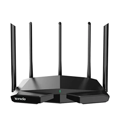 Image de Tenda Routeur WiFi 6E, Gaming Tri Bande AXE 5700Mbps, Gigabit Ports(6G/5GHz:2402 Mbps, 2.4GHz:861 Mbps), 5 Antennes 6dBi, CPU 1.7 GHz, VPN, Wi FI+ Mesh pour AR/VR/Steam 4K/8K RX27 Pro
