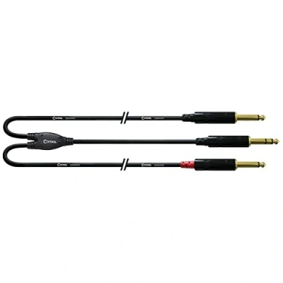 Image de CORDIAL CABLES Câble audio Jack stéréo 2 mono longs 3 m CÂBLES BRETELLE Essentials
