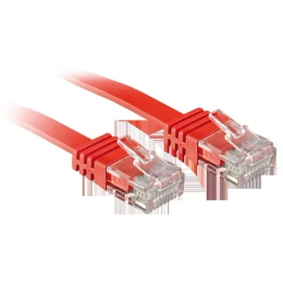 Image de Câble plat cat.6 Non blindé Rouge 2m Flexible Pratique à installer