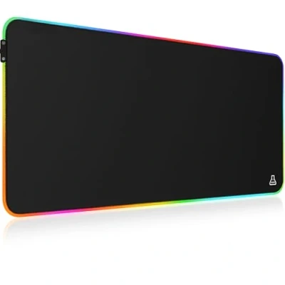 Image de The G Lab Pad Rubidium Tapis de Souris Gaming RGB Gamer XXL Rétroéclairage LED Hydrorésistant Tissu Haute Précision Base Antidérapante en Caoutchouc (RGB)
