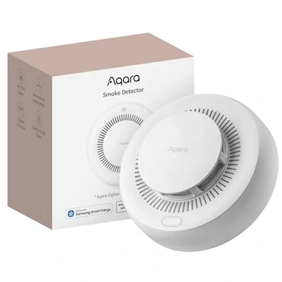 Image de Aqara Détecteur de Fumée Connecté, Nécessite Hub Zigbee 3.0, Sirène 85 DB et Indicateur LED, Alarme Maison, Autonomie 10 Ans, Matter Over Bridge, Compatible avec HomeKit, Alexa, Google Home