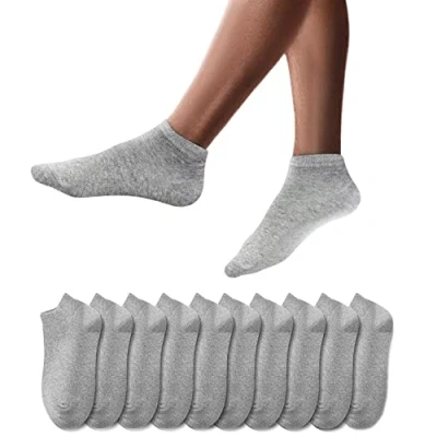 Image de YouShow Chaussettes de Basket Hommes Femmes 10 Paires mi Courtes Coton Unisexe OEKO TEX Standard 100(Gris,39 42 EU)