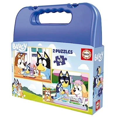 Image de Educa Ensemble de Deux Puzzles avec 48 pièces des Personnages bluey Présenté dans Une Magnifique Valise pour Les Garder. Nous recommandons à partir 5 Ans (19831)