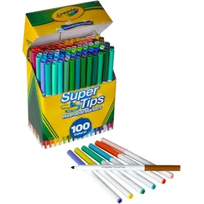 Image de Feutres Crayola 100 pièces Super pointe Multicolore Pour enfants à partir de 3 ans