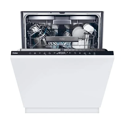 Image de Haier Washlens Plus XI 6B0S3FSB Lave vaisselle intégré 60 cm, moteur Inverter, 16 couverts, 3 plateaux, 10 cycles, Wi Fi, App hOn, traitement antibactérien ABT, Powerwash, ouverture automatique, 40 dB