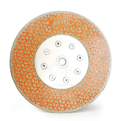 Image de BGTEC Lame diamantée de coupe et meulage 2 en 1 180 mm pour marbre granit Bride M14 revêtue d&#039;un seul côté pierre reconstituée