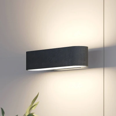Image de Applique murale LED Lucande Matteo, bois, largeur 28 cm, up/down