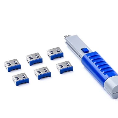 Image de SmartKeeper Essentiel / 6 bloqueurs de port USB A avec 1 clé verrouillage Basique/bleu foncé