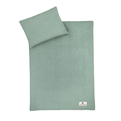 Image de Julius Zöllner Parure de lit en Mousseline pour Enfant 100 x 135 + 40 60 cm, 2 pièces Comprenant Une Housse Couette et taie d&#039;oreiller, 100% Coton, avec Fermeture éclair,