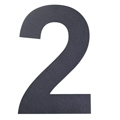 Image de nanlyiau Numero Maison anthracite Numéro de Moderne Haute 22.8cm /9in RAL 7016 Acier inoxydable, Aspect flottant, facile à installer et fait solides SUS304(7016 9n2)