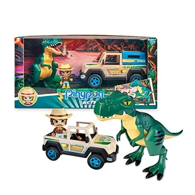 Image de Pinypon Action Wild Pack Pick Up, Ensemble de Jouets avec Figurine Dinosaure et d&#039;aventurier Pinypon, Voiture Tout Terrain Inclus, Nombreux Accessoires, pour Enfants à partir 3 Ans