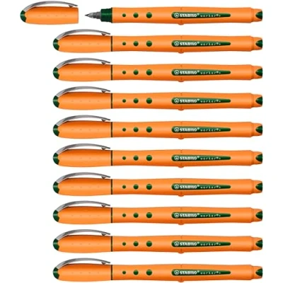 Image de Stabilo Worker Boîte de 10 Rollers à encre liquide 0,3 mm Vert