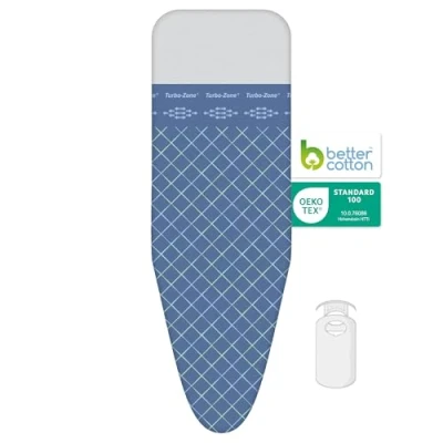 Image de Housse de Table à Repasser 3 Couches Comfort LaundrySpecialist Taille L Universal Max 45x125 cm Disponible en Trois Tailles Fabriquée 100% Coton avec Une épaisse Couche Molleton