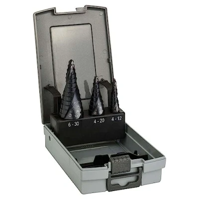 Image de Bosch Professional 2608588069 Assortiment de fraises étagées queue 3 pans Longueur 66,5/70,5/93,5 mm Exécution HSS AlTIN