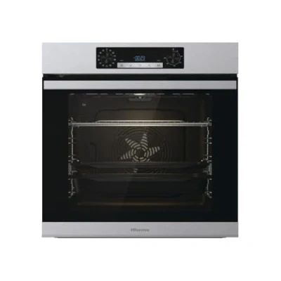 Image de Hisense BSA65226PX Four multifonction SteamAdd Cavité XXL de 77L, Pyrolyse, 13 Fonctions, 3 Programmes avec Vapeur, Fonction Pizza 300C, AirFry, Inox, Classe A+