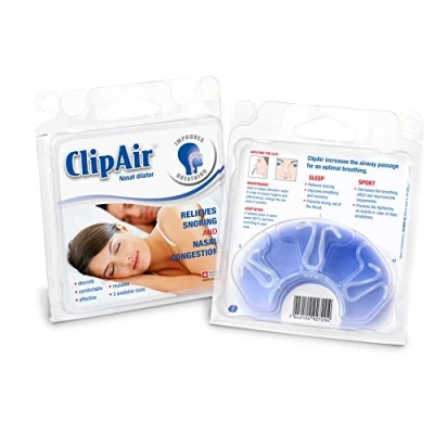 Image de ClipAir Dilatateur Nasal Discret, Confortable et Réutilisable Anti Ronflement Assèchement Efficacité Prouvée, Fabriqué en Suisse (3 tailles S/M/L)