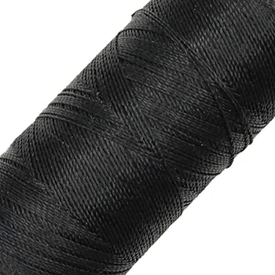 Image de LINHASITA Bobine de Fil ciré 100 g/360 m Épaisseur 0,5 mm Polyester pour macramé 30 Couleurs Noir