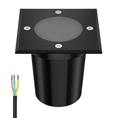 Image de ledscom.de lampe encastrée dans le sol RELI pour l&#039;extérieur, IP67, noir, rectangulaire, 11 x 11cm, 1x GU10 max. 15W, givré, d&#039;allée, au sol, spot de jardin, extérieure,