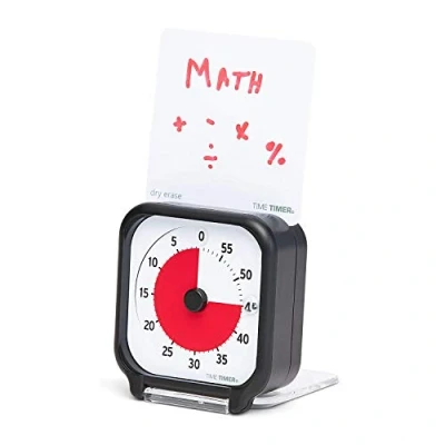 Image de Time Timer Pocket Minuterie Visuelle Compte à rebours de 60 min. avec carte d&#039;activité effaçable sec salle classe, l&#039;outil d&#039;étude domicile, le rappel des tâches, la maison et cuisine