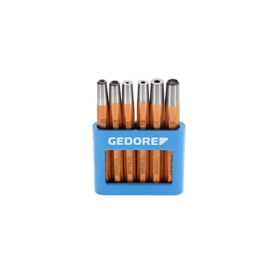 Image de GEDORE Jeu de chasse rivets et bouterolles à main, 6 pièces, Trempés pour outils frappe, Dans un support en PVC, 125 B