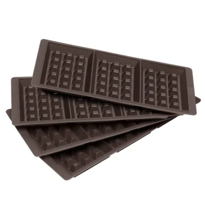 Image de Lurch FlexiForm 585084 lot de 2 moules à gaufres 100% silicone platine sans BPA (3 compartiments, 4) Marron