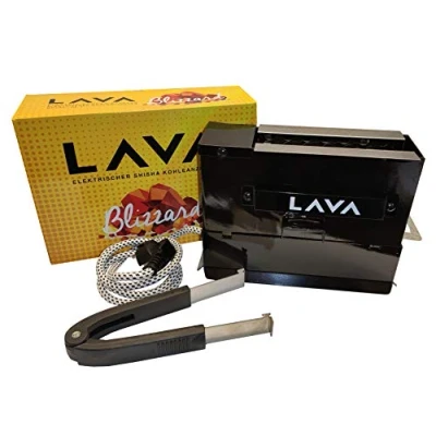 Image de Lava Blizzard Allume charbon électrique pour chicha Entièrement en métal Design grille pain avec câble résistant à la chaleur Barbecue pince