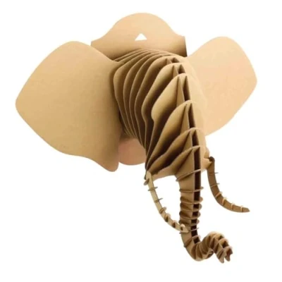 Image de MegaCrea DIY Maquette en Carton à Assembler Trophée Eléphant 77